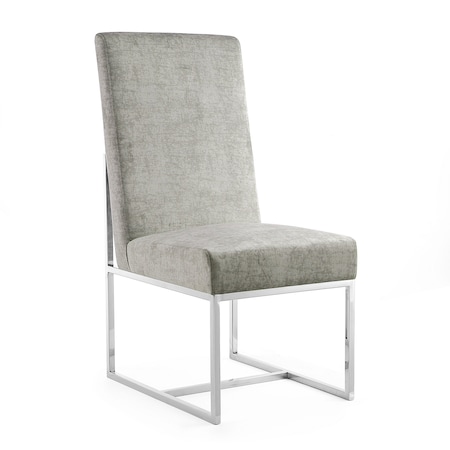 Manhattan Comfort Element Velvet Dining Chair in Steel DC030-ST